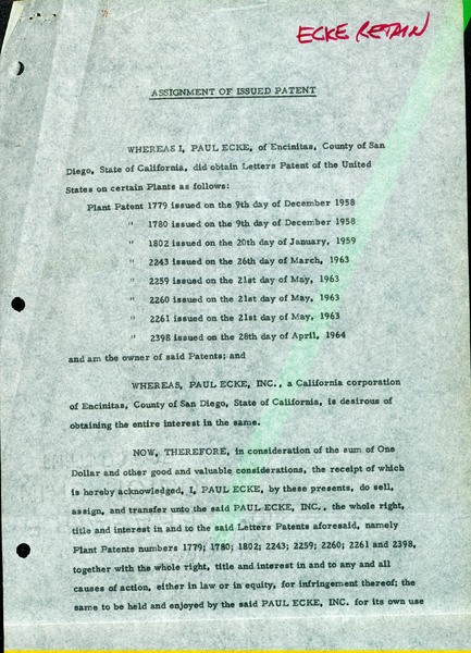 Image of Assignment of Issued Patent, page 1