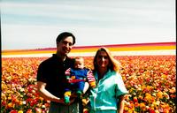 David Meyer, Matthew Meyer and Lizbeth Ecke at Flower Fields, Carlsbad